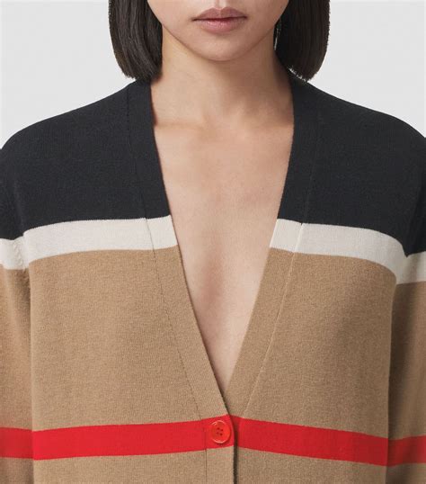 burberry icon stripe cardigan|Burberry reversible cardigan.